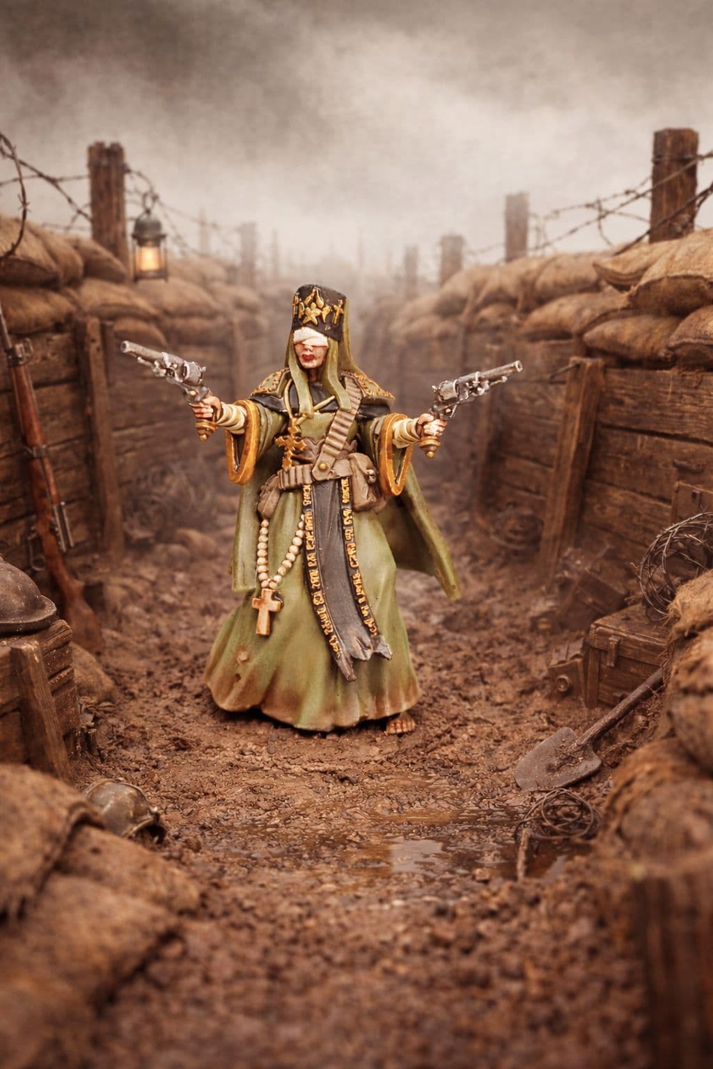 Blind Priestess - Narrative basing, NMM gold, weathering