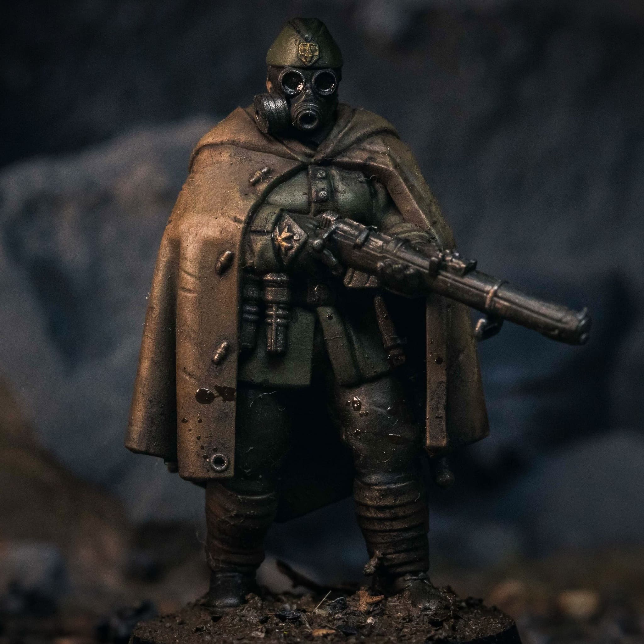 Cloaked Scout - Fabric weathering, mud effects, muted palette